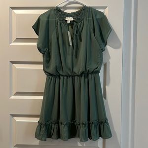 New green casual mini dress